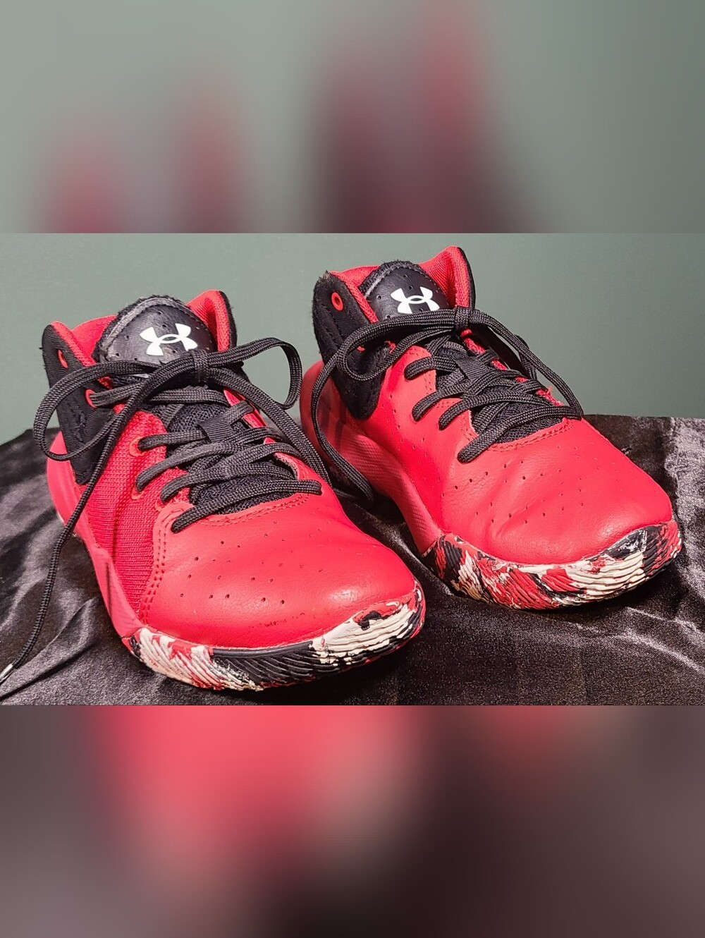 Under Armour Kids Red & Black High-Top Basketball Shoes